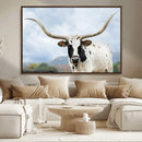 Texas Longhorn Wall Art Canvas Print – Framed Western Rustic