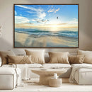 Minimalist Seaside Wall Art Canvas Print – Morning Glow