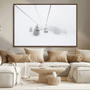 Ski Lift Wall Art Canvas Print – Snowy Alpine Landscape