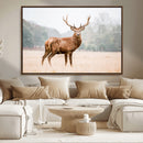 Vintage Wildlife Wall Art Canvas Print – Misty Landscape