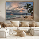 Tropical Storm Wall Art Canvas Print – Framed Moody Beach