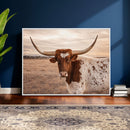 Texas Longhorn Cow Canvas Wall Art, Majestic Bull and Rustic by MyGreatCanvas | Canvas Wall Art Prints | Photo Prints & Wall Decor
