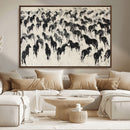 Wild Horse Stampede Wall Art Canvas Print – Monochrome by MyGreatCanvas | Canvas Wall Art Prints | Photo Prints & Wall Decor