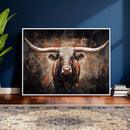 Abstract Longhorn Wall Art Canvas Print – Vintage Western by MyGreatCanvas | Canvas Wall Art Prints | Photo Prints & Wall Decor
