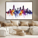 Atlanta Skyline Wall Art Canvas Print – Framed Colorful