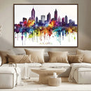 Atlanta Skyline Wall Art Canvas Print – Framed Colorful