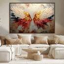 Vibrant Angel Wings Wall Art Canvas Print – Gold Red by MyGreatCanvas | Canvas Wall Art Prints | Photo Prints & Wall Decor