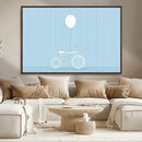 Minimalist Bicycle Balloon Canvas Wall Art – Playful Blue by MyGreatCanvas | Canvas Wall Art Prints | Photo Prints & Wall Decor