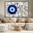 Blue Evil Eye Protection Wall Art Canvas Print – White by MyGreatCanvas | Canvas Wall Art Prints | Photo Prints & Wall Decor