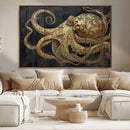 Octopus Wall Art Canvas Print – Gold Detail Wooden Marine by MyGreatCanvas | Canvas Wall Art Prints | Photo Prints & Wall Decor