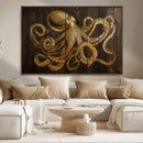 Octopus Wall Art Canvas Print – Wooden Art Sea Creature by MyGreatCanvas | Canvas Wall Art Prints | Photo Prints & Wall Decor