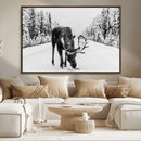 Moose Wall Art Canvas Print – Winter Snowy Forest Antlers by MyGreatCanvas | Canvas Wall Art Prints | Photo Prints & Wall Decor