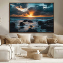 Ocean Sunset Wall Art Canvas Print – Rocky Shore Waves by MyGreatCanvas | Canvas Wall Art Prints | Photo Prints & Wall Decor