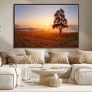 Golden Sunrise Landscape Canvas Wall Art – Framed Misty by MyGreatCanvas | Canvas Wall Art Prints | Photo Prints & Wall Decor