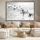 Black White Surfing Wall Art Canvas Print – Framed Artistic by MyGreatCanvas | Canvas Wall Art Prints | Photo Prints & Wall Decor