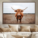 Longhorn Bull Wall Art Canvas Print – Framed Rustic by MyGreatCanvas | Canvas Wall Art Prints | Photo Prints & Wall Decor