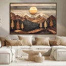 Wooden Mountain Layers Art – Rustic Pine Tree Landscape by MyGreatCanvas | Canvas Wall Art Prints | Photo Prints & Wall Decor