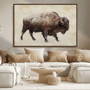 Snow-dusted bison silhouette textured vintage style rugged by MyGreatCanvas | Canvas Wall Art Prints | Photo Prints & Wall Decor