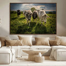 Grazing Cattle Herd Pasture Green Field Livestock Natural by MyGreatCanvas | Canvas Wall Art Prints | Photo Prints & Wall Decor