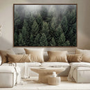 Dense Evergreen Forest Misty Morning Fog Pine Trees Woodland by MyGreatCanvas | Canvas Wall Art Prints | Photo Prints & Wall Decor
