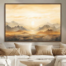 Sepia Color Abstract Mountain Wall Art Canvas Print