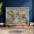 Personalized World Map Wall Art Canvas Print – Custom Push