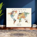 Detailed Custom World Map Print – Framed Custom Push Pin