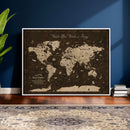 Customize Push Pin World Map Wall Art Canvas Print –