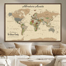 Personalized Push Pin Map with Pin Wall Art Canvas Print –