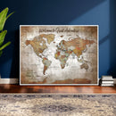 Personalized Vintage Map Wall Art Canvas Print – Custom Push