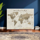 Push Pin World Map Canvas Print – Travel Tracker Wall Art