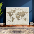 Push Pin World Map Canvas Print – Travel Tracker Wall Art
