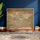 Personalized World Map Wall Art – Custom Framed Push Pin