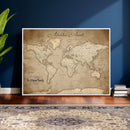 Personalized World Map Wall Art – Customizable Push Pin Map