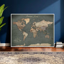 Personalized World Map Wall Art – Custom Framed Push Pin by MyGreatCanvas | Canvas Wall Art Prints | Photo Prints & Wall Decor