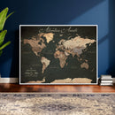 Custom Push Pin World Map Wall Art – Personalized Travel