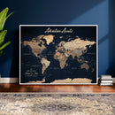 Custom Push Pin World Map Canvas Print – Custom Framed
