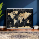 Personalized World Map Wall Art – Custom Framed Push Pin