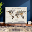 Personalized Travel Tracker Map with Pins Framed Large for by MyGreatCanvas | Canvas Wall Art Prints | Photo Prints & Wall Decor