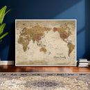 Personalized World Map Canvas Print – Framed Push Pin Travel