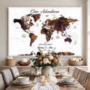 Personalized Vintage World Map Canvas – Custom Framed Push
