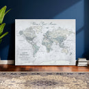 Personalized Antique World Map Canvas Print – Custom Push