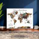 Customizable Framed World Map Canvas Print – Personalized