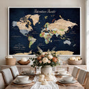 Personalized Antique World Map Canvas Print – Custom Push