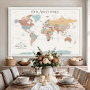 Custom Push Pin World Map Wall Art Canvas Print –