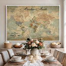 Customize Push Pin World Map Wall Canvas Print –