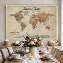 Push Pin Customize World Map Wall Canvas Print –