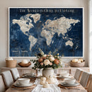 Custom Push Pin Travel Map Wall Art Canvas Print –