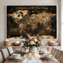 Personalized Family World Map Canvas – Custom Framed Push