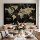 Personalized Push Pin World Map Canvas – Custom Framed